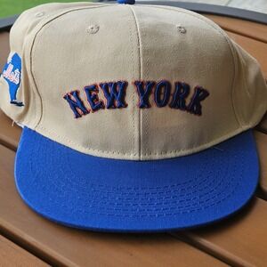 New York Mets x Nathans Famous Hotdogs Hat Tan Blue Baseball Cap NY Mets Fanwear